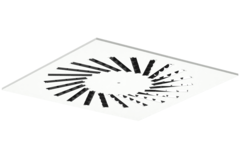 Virveldon stål med justerbara deflektorer - 400x400 mm - RAL 9016