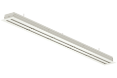 Linjedonbländare i aluminium med 4 justerbara mönsterblad - 1500 mm - RAL 9010