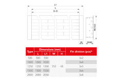Linjediffusor aluminium med 3 justerbara mönsterblad - 500 mm - RAL 9005