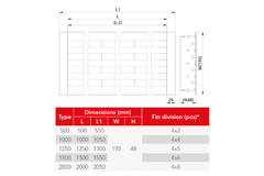 Linjediffusor aluminium med 4 justerbara mönsterblad - 1500 mm - RAL 9005
