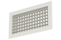 Dubbelt justerbart vägggaller i aluminium med dämpare - med friktionsfjädrar - 400x100 mm - RAL 9010