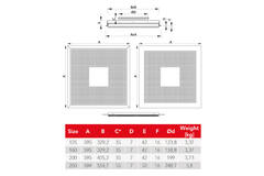 Perforerat takdon för till- och frånluft 595x595 mm - 125 mm - RAL 9016