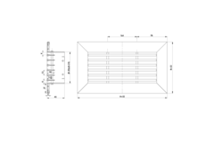 Stånggaller i aluminium - med friktionsfjädrar - 300x100 mm - RAL 9010