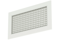 Vägggaller av aluminium med fast galler - med friktionsfjädrar - 500x200 mm - RAL 9010