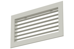 Enkelt justerbart vägggaller i aluminium - med friktionsfjädrar - 400x200 mm - RAL 9010