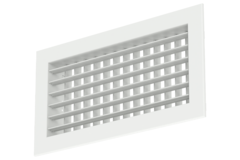 Dubbelt justerbart vägggaller i aluminium med styrdämpare - med friktionsfjädrar - 400x100 mm - RAL 9016