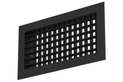 Dubbelt justerbart vägggaller i aluminium med styrdämpare - med friktionsfjädrar - 400x100 mm - RAL 9005