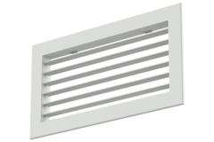 Enkelt justerbart vägggaller i aluminium - med friktionsfjädrar - 400x200 mm - RAL 9016