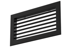 Enkelt justerbart vägggaller i aluminium - med friktionsfjädrar - 400x200 mm - RAL 9005