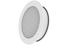 Cirkulärt vägggaller av aluminium med fast galler - 125 mm - RAL 9003