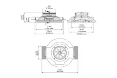 Ergovent, infällbar ramlös ventilationsventil, rund, 125 mm – med Coanda-effekt