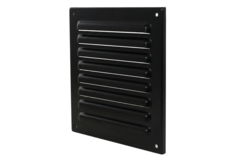Utvändigt galler fyrkant 200x200 mm aluminium - RAL9005 30% glans