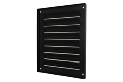 Utvändigt galler fyrkant 200x200 mm aluminium - RAL9005 30% glans