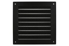Utvändigt galler fyrkant 200x200 mm aluminium - RAL9005 30% glans