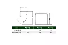 ClimaConnect 45° flat böj för monteringskanal 75 mm - RAL 9010