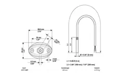 Belimo kabeltemperaturgivare PT1000 200x6 mm - 2 meter med monteringsfläns - 01CT-1BPF