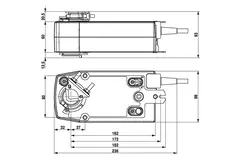 Belimo vridventilställdon med fjäderåtergång 24V - öppna/stäng - 10 Nm - NF24A