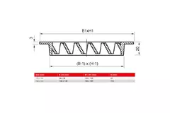 Ytterväggsgaller i aluminium 100x100 mm - RAL 9005