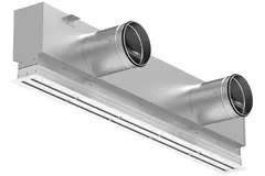Aluminiumgaller med 1 justerbart mönsterblad – 1500 mm – RAL 9016 + Akustiskt isolerat plenum med luftflödesreglerventil