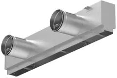 Geïsoleerd plenum met luchtdebietregelklep voor aluminium lijnrooster met 4 patroonbladen – 1500 mm