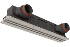 Ergovent infällbart ramlöst linjegaller 1050 mm med anslutningsdiameter 125 mm – luftkonditionering – 2 slitsar