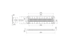 Ergovent-mellanstycke för modulära insättningsbara linjegaller 1050 mm – 3 slitsar