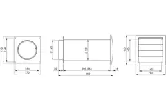 Fasadventil SPK4 Ø 125 mm med rörliga lameller