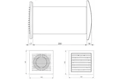 Fläkt 128 mm vit med termostat - SPKT125
