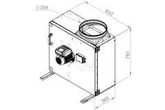 Boxfläkt med motor utanför luftflöde - MPS 450 EC 30