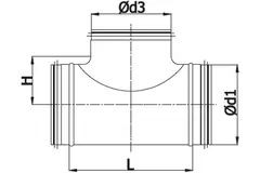 T-stycke på Ø 200125 mm - Ø 125 mm till spiralrör (90°)