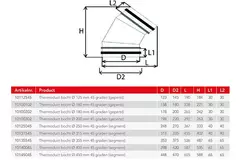 Thermoduct 13 mm böj diameter 125 mm 45 grader isolerad