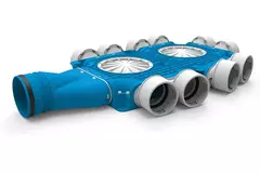 Vent-Axia Uniflexplus kompositfördelare 10 x Ø 90 mm med horisontell tapp Ø 125 mm