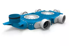 Vent-Axia Uniflexplus kompositfördelare 5 x Ø 90 mm med vertikal tapp Ø 125 mm