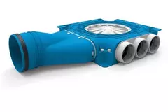 Vent-Axia Uniflexplus kompositfördelare 9 x Ø 69 mm med horisontell tapp Ø 125 mm