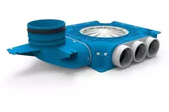 Vent-Axia Uniflexplus kompositfördelare 9 x Ø 69 mm med vertikal tapp Ø 125 mm