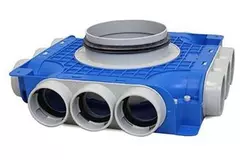 Vent-Axia Uniflexplus kompositfördelare 12 x Ø 69 mm sidoanslutning med tapp Ø 160 mm