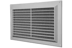 Rektangulärt ventilationsgaller med galler 250x170, grått - VR2517