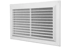 Rektangulärt ventilationsgaller med galler 250x170, vit  - VR2517