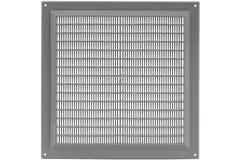 Fyrkantigt ventilationsgaller med grill 250x250, grått