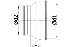 Reducerare på Ø 160 - Ø 100 mm för spiralrör