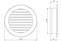 Lamellgaller diameter: 125 mm, grått- VR125P
