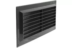 Rektangulärt ventilationsgaller med galler 130x300 , svart - VR1330M