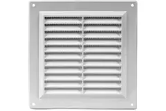 Fyrkantigt ventilationsgaller med galler 150x150 mm, vit  - VR1550