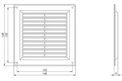 Fyrkantigt ventilationsgaller med galler 150x150 mm, brunt - VR1550B