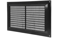 Rektangulärt ventilationsgaller med galler 250x170 , svart - VR2517M
