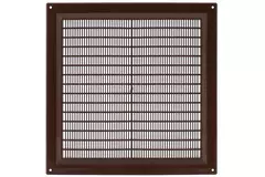 Fyrkantigt ventilationsgaller med grill 250x250 mm, brunt - VR2525B