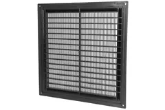 Fyrkantigt ventilationsgaller med grill 250x250 , svart - VR2525M