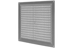 Fyrkantigt ventilationsgaller med grill 250x250, grått