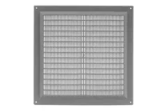 Fyrkantigt ventilationsgaller med grill 250x250, grått