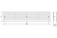 Dörrgaller 450x92 mm, brunt - VR459B